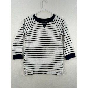 Lauren Jeans Co Womans White Strip Womens‎ Shirt Size XS